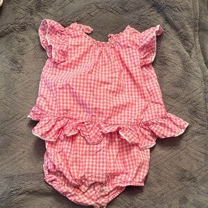 Polo Ralph Lauren Pink Gingham Baby Romper